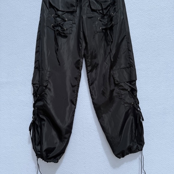 HALFHEART Black Lace-Up Women’s Cargo Pants Size L - Picture 8 of 11